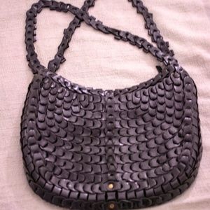 Marco Avane Woven Leather Hobo Purse